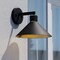 Vaxcel Dunbar 1 Light Matte Black and Gold Contemporary Outdoor Wall Sconce Metal Shade T0681 - alternate 1
